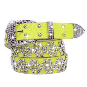 Handmade Rhinestone Studded Big Buckle Belt Accessory For Jeans Shorts, #12